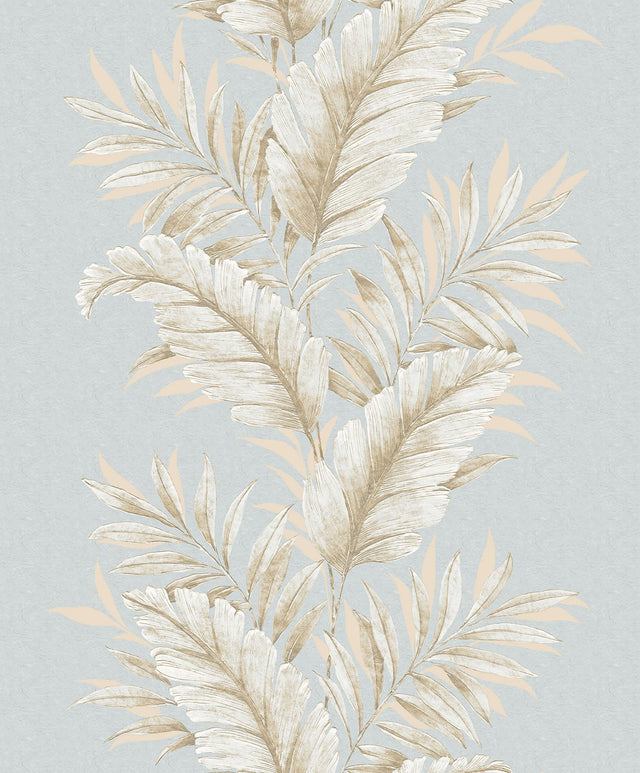 Galerie G67650 Blue Fern Stripe - Eade's Wallpaper