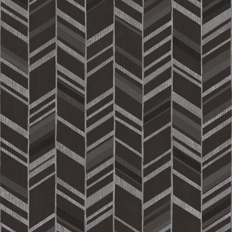 Galerie G67716 Black Glitter Chevrons - Eade's Wallpaper