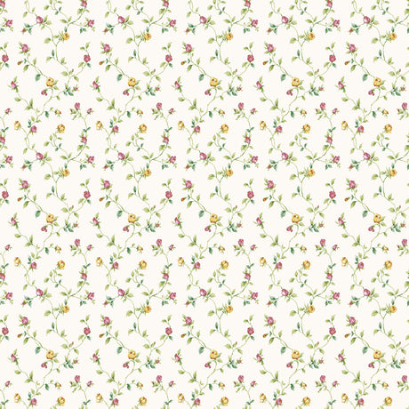 Galerie G67936 White Rose Bud Trellis - Eade's Wallpaper