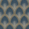 Galerie G68083 Blue Nouveau Scallop - Eade's Wallpaper