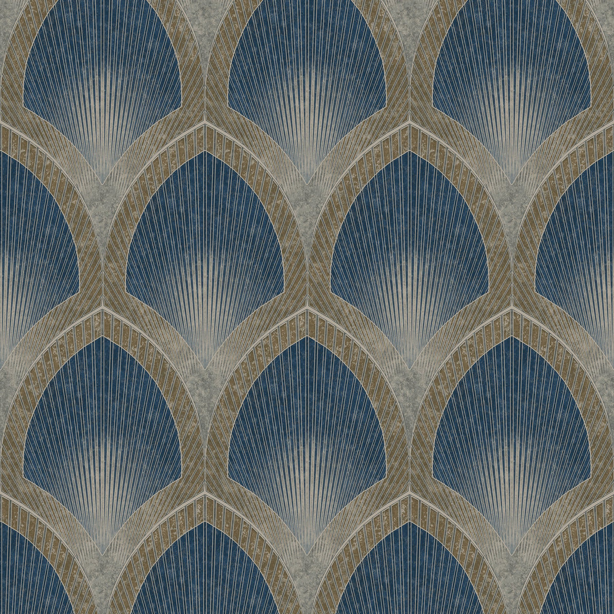 Galerie G68083 Blue Nouveau Scallop - Eade's Wallpaper