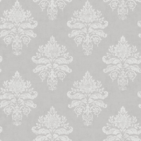 Galerie G68670 Silver Grey Medallion Damask - Eade's Wallpaper