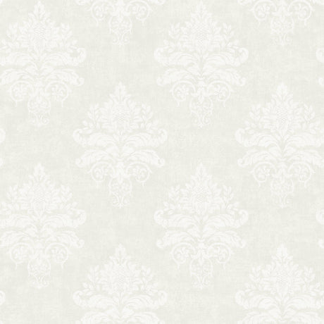 Galerie G68672 White Medallion Damask - Eade's Wallpaper