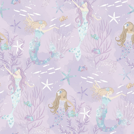 Galerie G78391 Purple Lilac Mermaids - Eade's Wallpaper