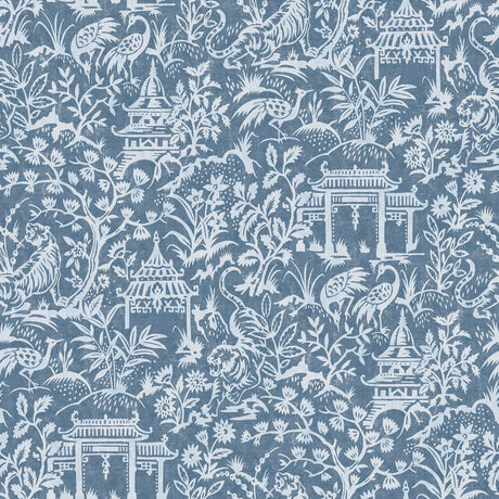 Galerie G78508 Blue Garden Toile - Eade's Wallpaper
