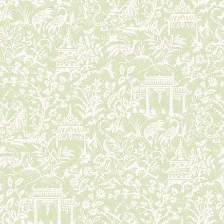 Galerie G78509 Green Garden Toile - Eade's Wallpaper