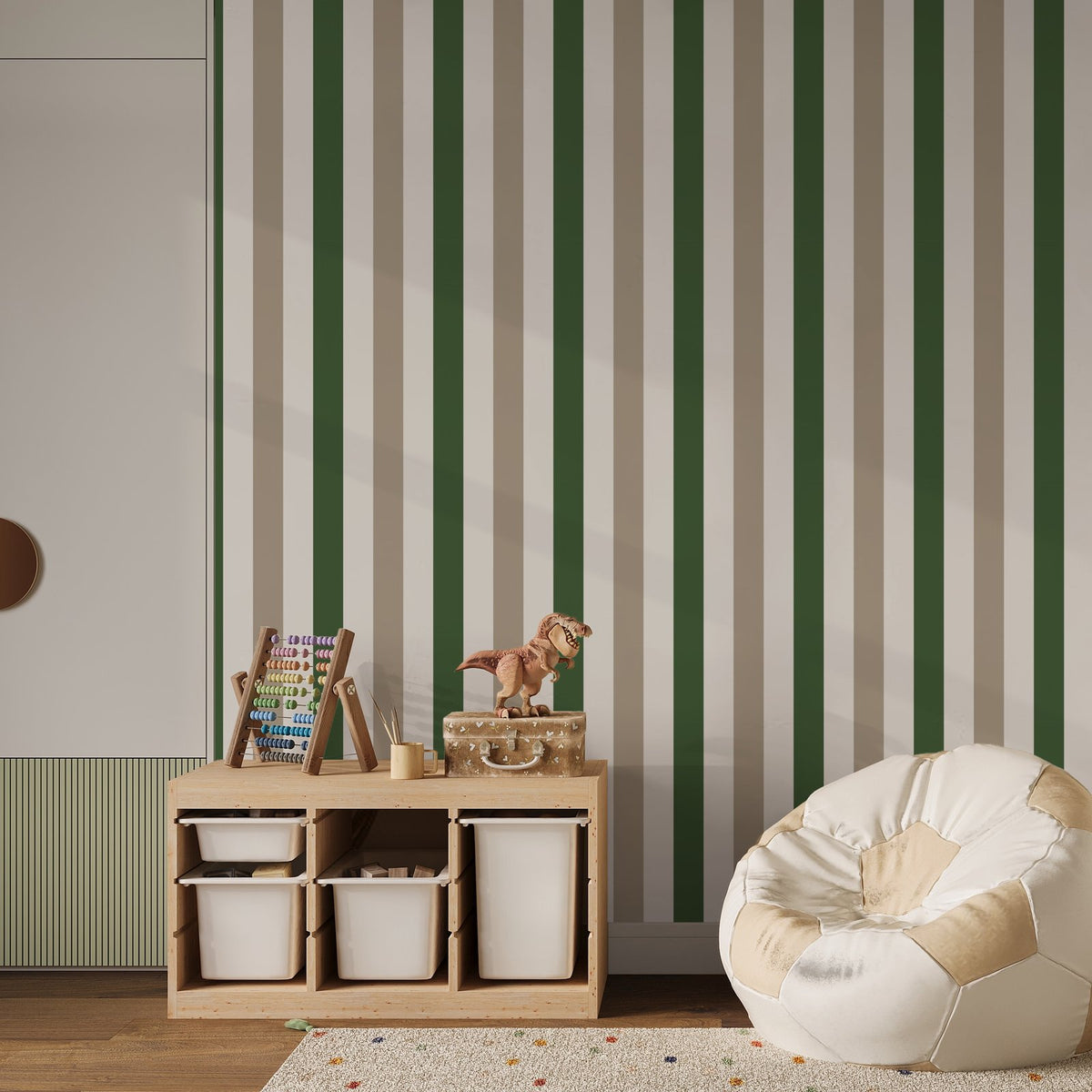 Galerie Kids and Teens 2 color Awning Stripe Green Wallpaper