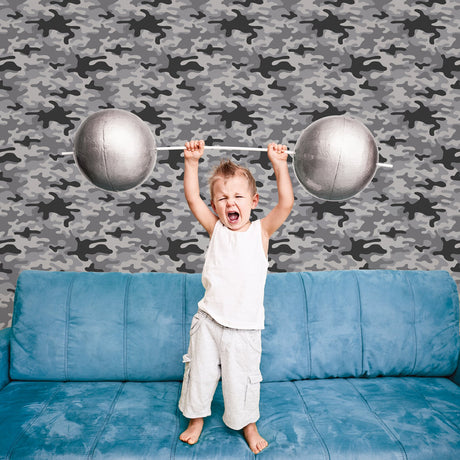 Galerie Kids and Teens Camo Grey Wallpaper G78553