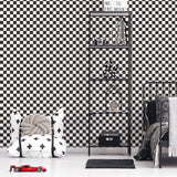 Galerie Kids and Teens Check Black Wallpaper G78555