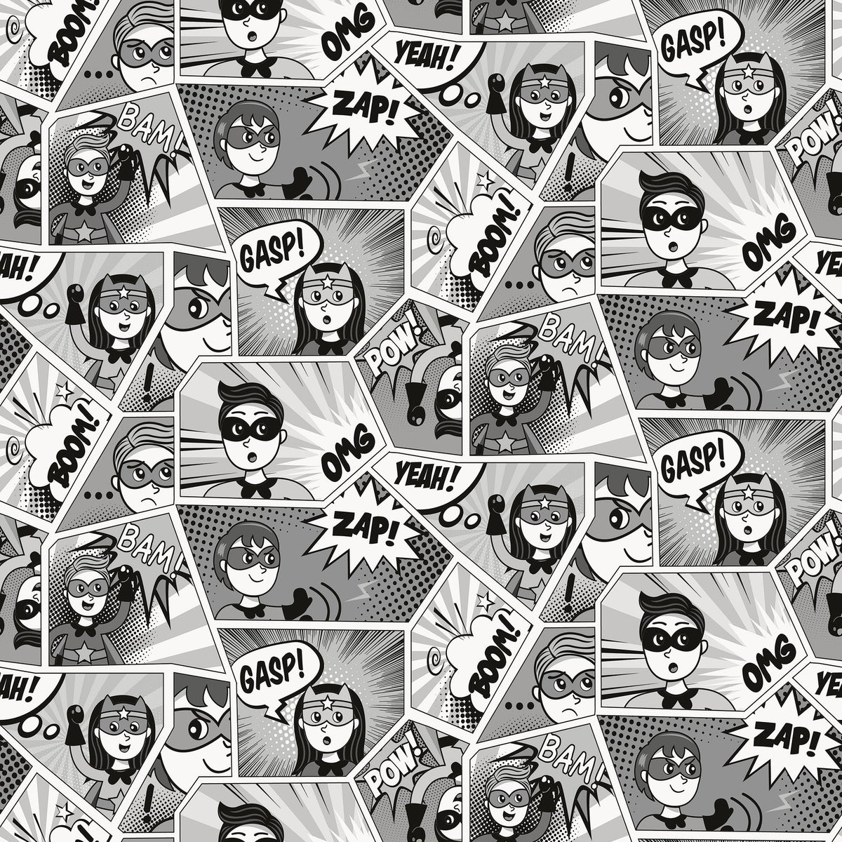 Galerie Kids and Teens Comics Grey Wallpaper G78556