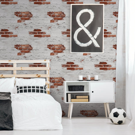 Galerie Kids and Teens Exposed Brick Grey Wallpaper G78563