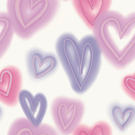 Galerie Kids and Teens Neon Hearts Purple Wallpaper G78574