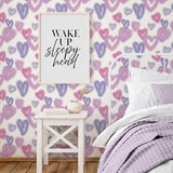 Galerie Kids and Teens Neon Hearts Purple Wallpaper G78574