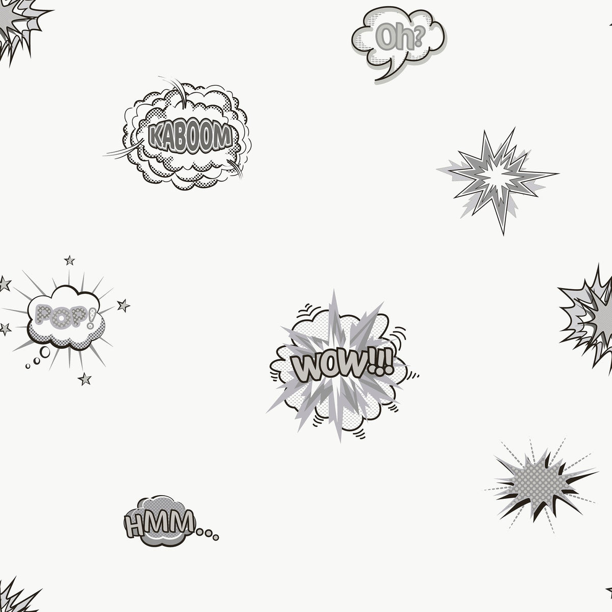 Galerie Kids and Teens Pop Art Grey Wallpaper G78579