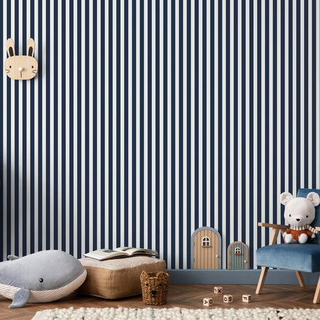 Galerie Kids and Teens Regency Stripe Blue Wallpaper G78587