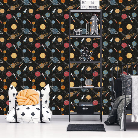 Galerie Kids and Teens Solar System Black Wallpaper G78596