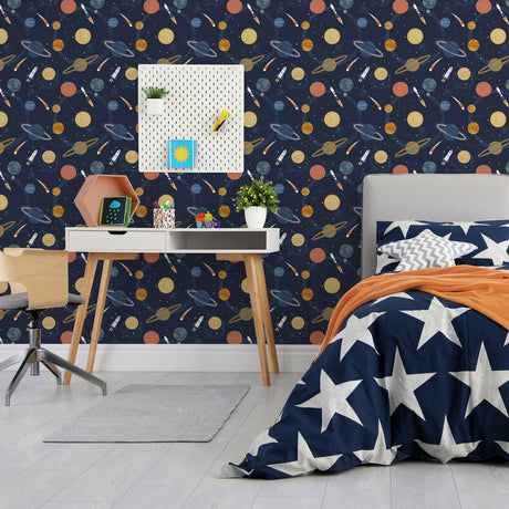 Galerie Kids and Teens Solar System Blue Wallpaper G78597