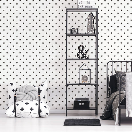 Galerie Kids and Teens Stars Black Wallpaper G78598
