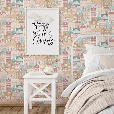 Galerie Kids and Teens Whimsical Houses Beige Wallpaper G786