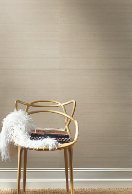 York GC0700DL Plain Sisal Grasscloth Taupe & Silver Wallpaper
