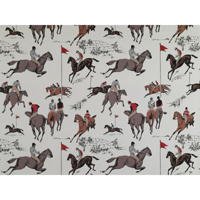 GASTON Y DANIELA GDT5071.002.0 HIPODROMO CRUDO/ROJO Fabric - Eade's Wallpaper