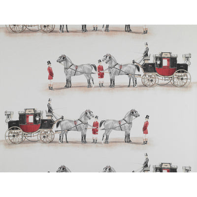 GASTON Y DANIELA GDT5072.002.0 ARANJUEZ CRUDO/ROJO Fabric - Eade's Wallpaper