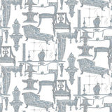 GASTON Y DANIELA GDT5187.003.0 BLANCA BLANCO/AZUL Fabric - Eade's Wallpaper
