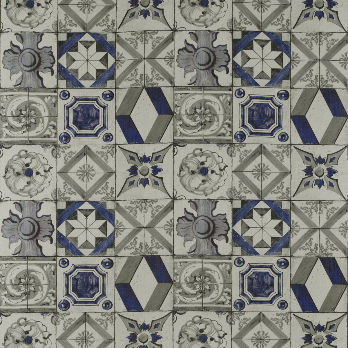 GASTON Y DANIELA GDT5332.004.0 TRASTEVERE AZUL/GRIS Fabric - Eade's Wallpaper