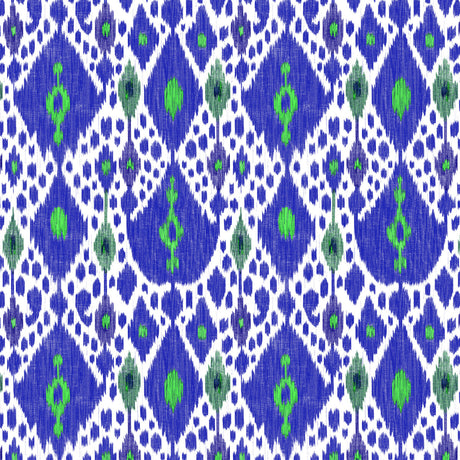 GASTON Y DANIELA GDT5542.001.0 IKAT AZUL Fabric - Eade's Wallpaper