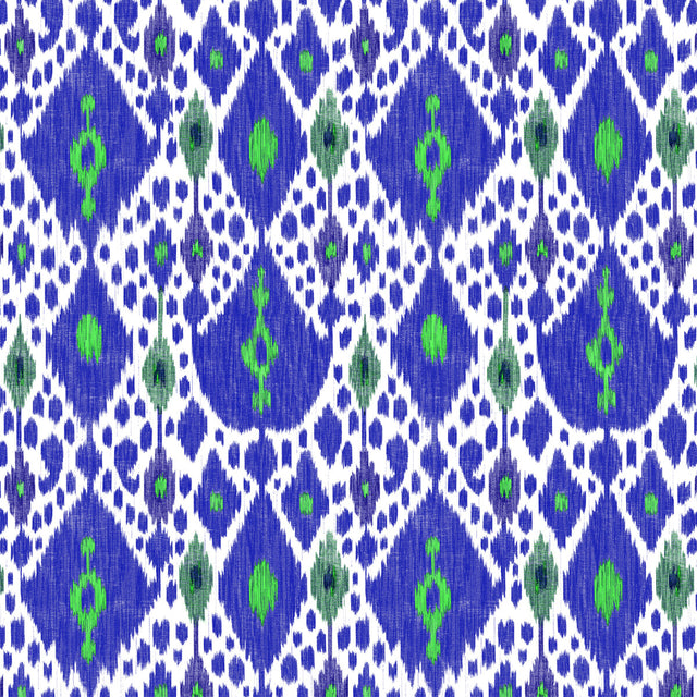 GASTON Y DANIELA GDT5542.001.0 IKAT AZUL Fabric - Eade's Wallpaper
