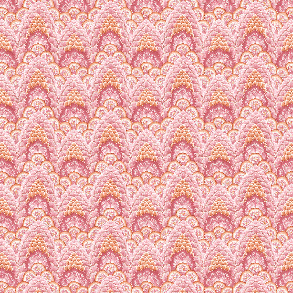 GASTON Y DANIELA GDT5543.003.0 GANGES ROSA/NARANJA Fabric - Eade's Wallpaper