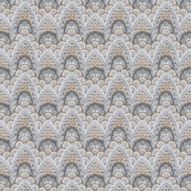 GASTON Y DANIELA GDT5543.005.0 GANGES TABACO/GRIS Fabric - Eade's Wallpaper