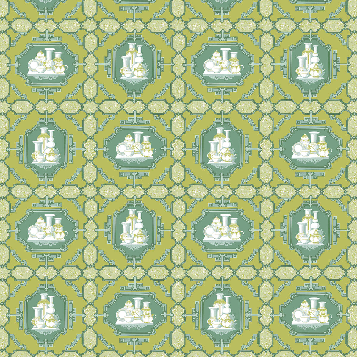 GASTON Y DANIELA GDT5544.002.0 PORCELANAS LIMA Fabric - Eade's Wallpaper