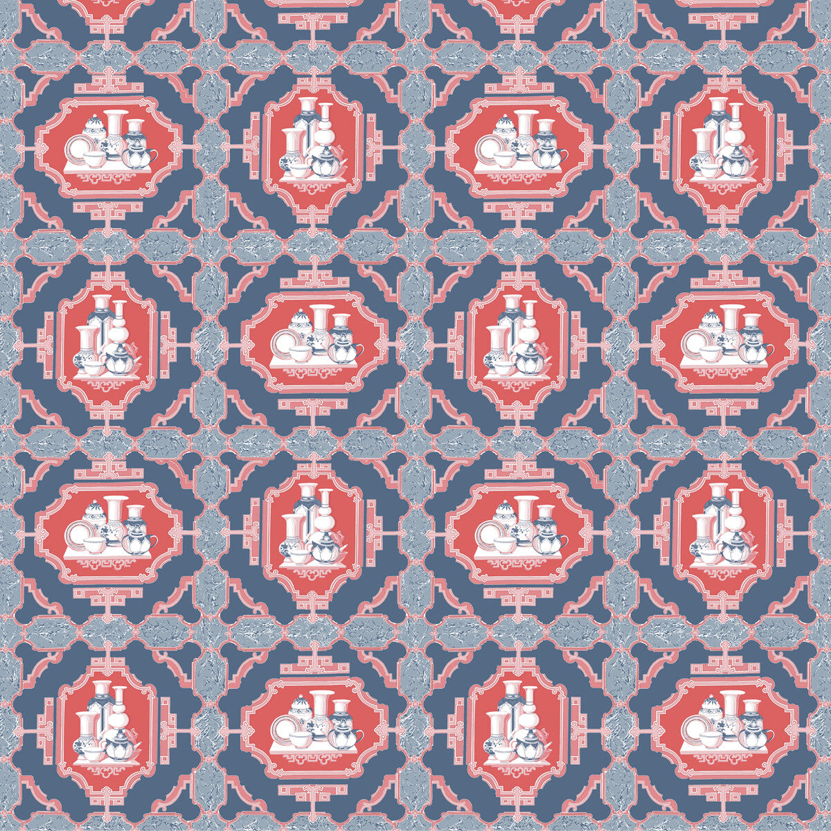 GASTON Y DANIELA GDT5544.005.0 PORCELANAS AZUL Fabric - Eade's Wallpaper