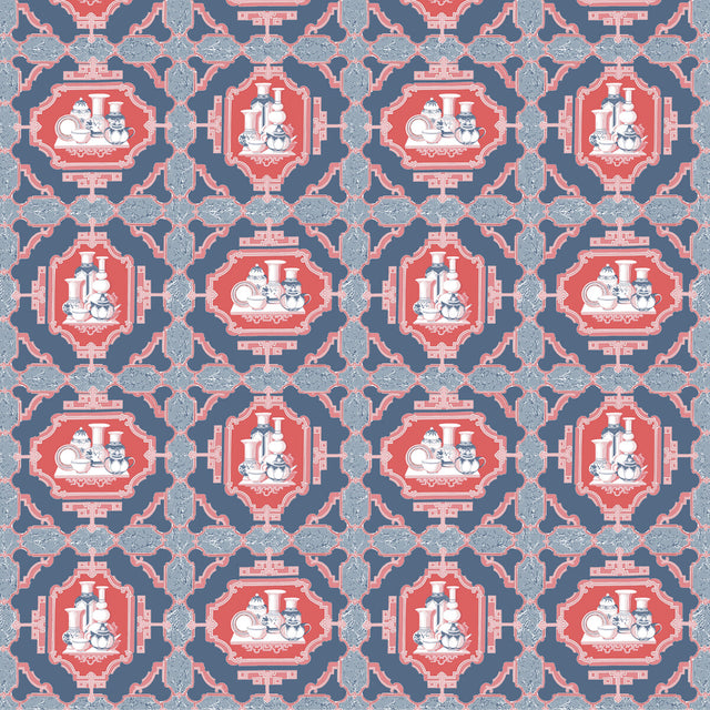 GASTON Y DANIELA GDT5544.005.0 PORCELANAS AZUL Fabric - Eade's Wallpaper