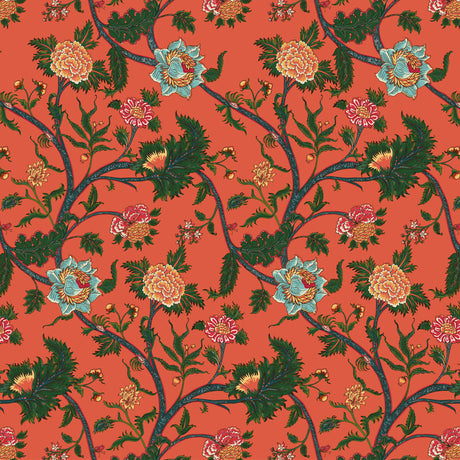 GASTON Y DANIELA GDT5545.001.0 PALAMPORE CORAL Fabric - Eade's Wallpaper