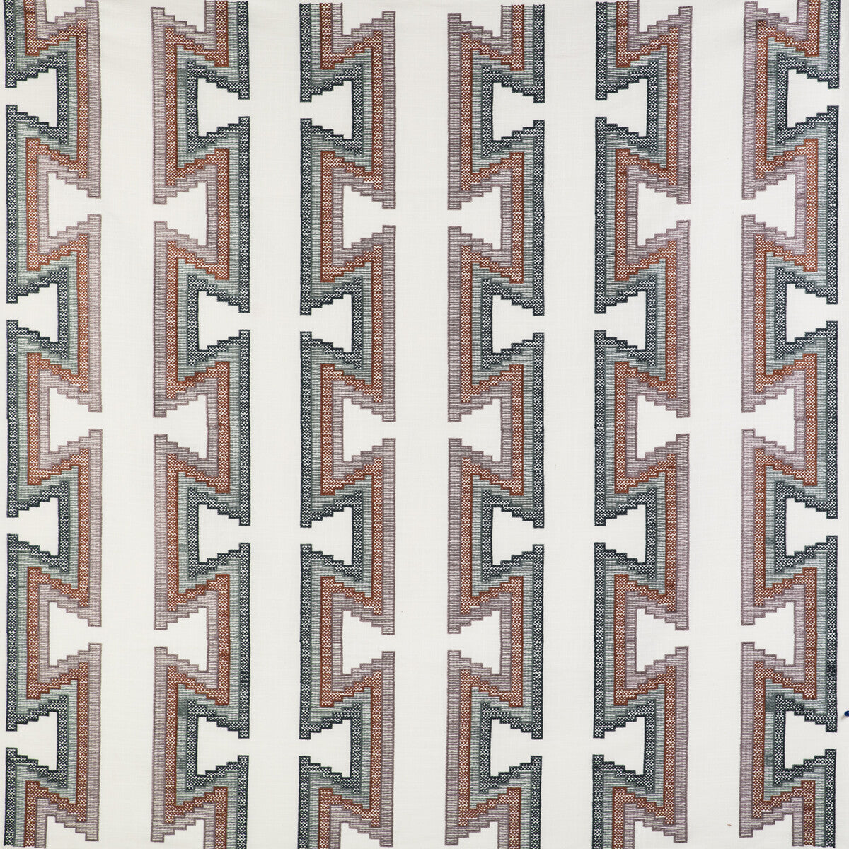 GASTON Y DANIELA GDT5546.001.0 TRAZO OCEANO/BRIQUE Fabric - Eade's Wallpaper