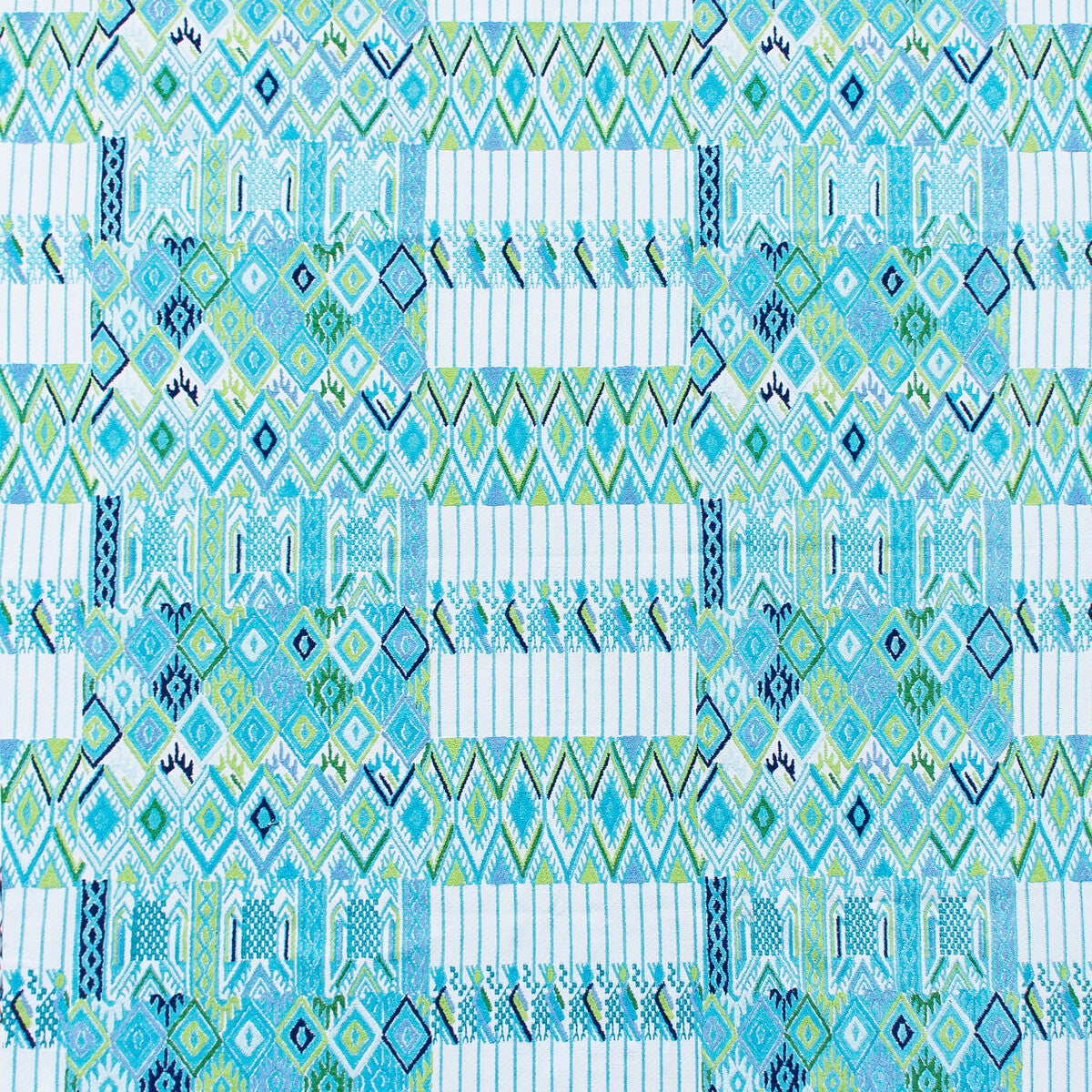 GASTON Y DANIELA GDT5564.003.0 HUIPIL AGUA/LIMA Fabric - Eade's Wallpaper