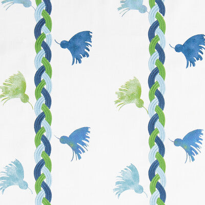 GASTON Y DANIELA GDT5603.003.0 REINA ROJA  VERDE/AZUL Fabric - Eade's Wallpaper