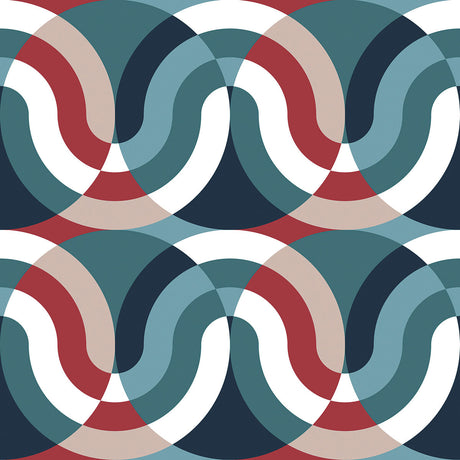 GASTON Y DANIELA GDT5624.001.0 KIMI AZUL/ROJO Fabric - Eade's Wallpaper