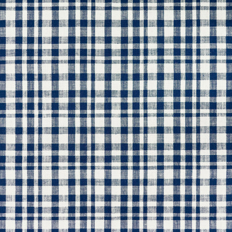 GASTON Y DANIELA GDT5675.002.0 DRACH BLANCO/AZUL OSCURO Fabric - Eade's Wallpaper