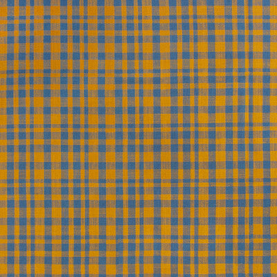 GASTON Y DANIELA GDT5675.009.0 DRACH OCRE/AZUL PLOMO Fabric - Eade's Wallpaper