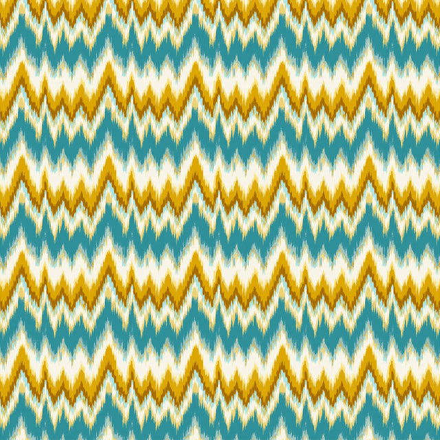 GASTON Y DANIELA GDT5677.003.0 CALA FIGUERA TURQUESA/OCRE Fabric - Eade's Wallpaper