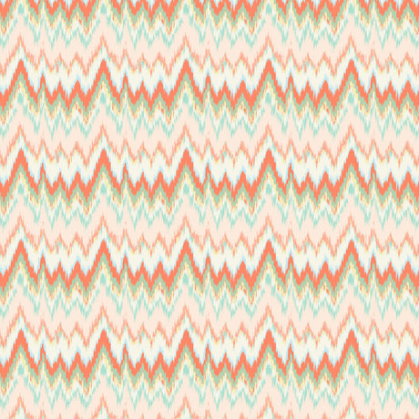 GASTON Y DANIELA GDT5677.005.0 CALA FIGUERA CORAL/VERDE Fabric - Eade's Wallpaper