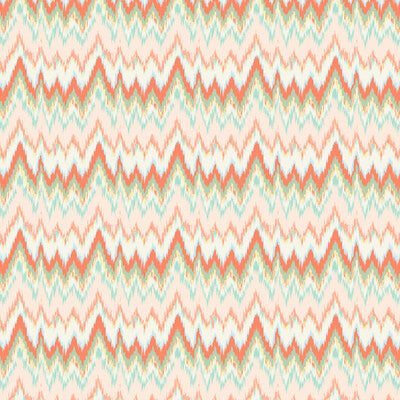GASTON Y DANIELA GDT5677.005.0 CALA FIGUERA CORAL/VERDE Fabric - Eade's Wallpaper