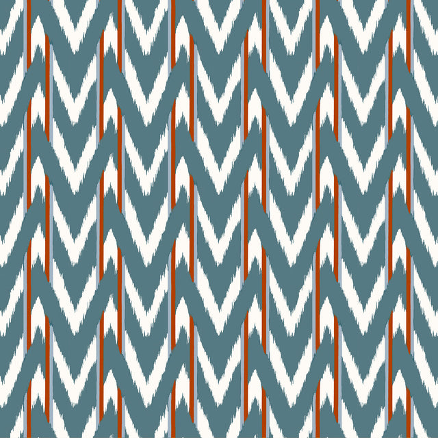 GASTON Y DANIELA GDT5678.003.0 CALA D OR AZUL TEJA Fabric - Eade's Wallpaper