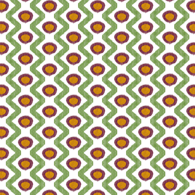 GASTON Y DANIELA GDT5681.003.0 CALA MARSAL VERDE BURDEOS Fabric - Eade's Wallpaper