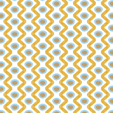 GASTON Y DANIELA GDT5681.004.0 CALA MARSAL AZUL OCRE Fabric - Eade's Wallpaper