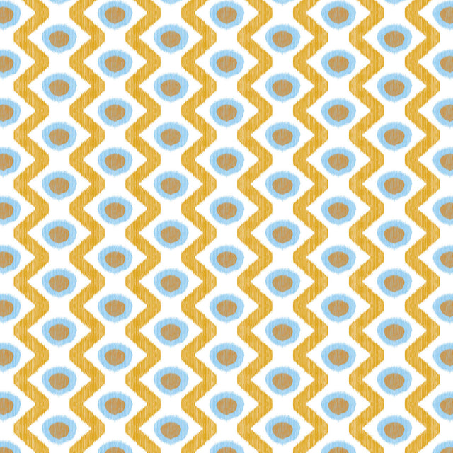 GASTON Y DANIELA GDT5681.004.0 CALA MARSAL AZUL OCRE Fabric - Eade's Wallpaper
