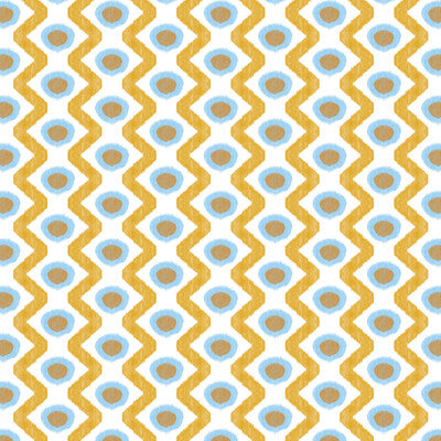GASTON Y DANIELA GDT5681.004.0 CALA MARSAL AZUL OCRE Fabric - Eade's Wallpaper